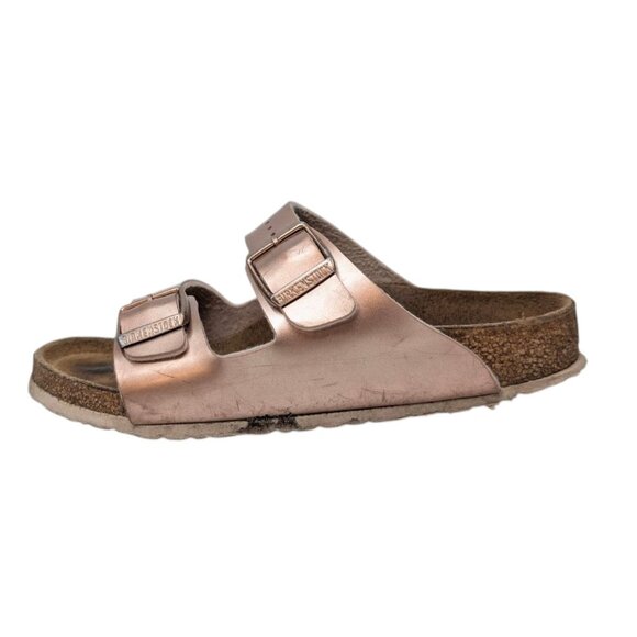 Birkenstock Arizona Slide Sandals Girls Rose Gold Slip On Size EU 32 US 1 - Picture 4 of 11